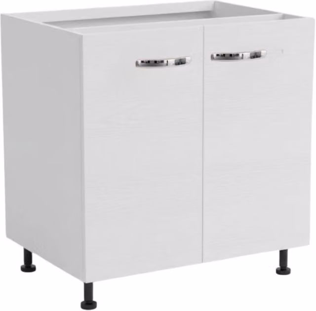 Base cucina due ante 80x59x82H colore bianco frassinato