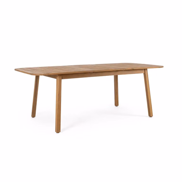 Tavolo allungabile MONSARAZ in legno di acacia effetto teak, 160×100 cm - 210×100 cm
