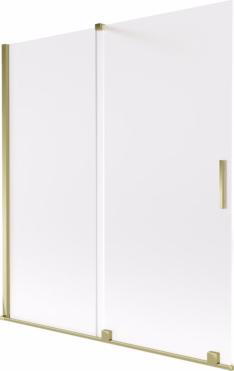 Mexen Velar paravento per vasca da bagno a 2 ante scorrevoli 150 x 150 cm, brina, oro - 896-150-000-31-50