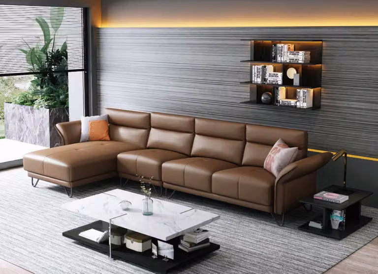 Wohnlandschaft Ecksofa L-Form Sessel Set Garnitur Modern Sofa Eckcouch Leder