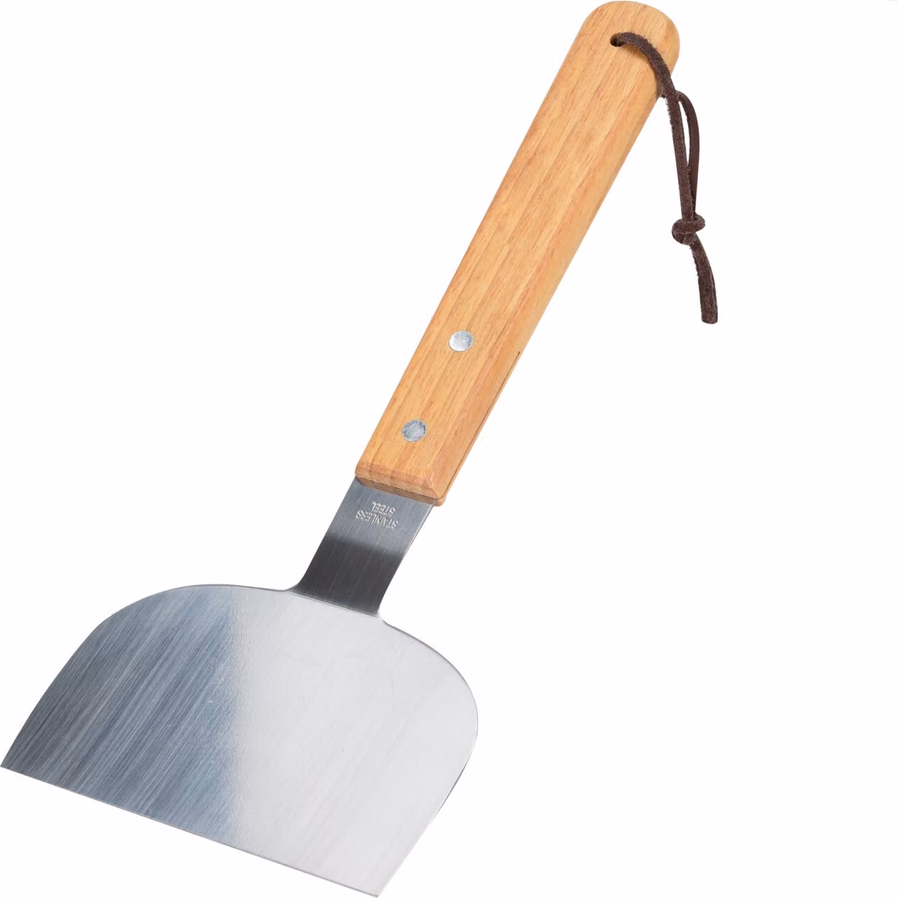Spatola per barbecue, acciaio inox/legno, 28x12 cm, argento/marrone