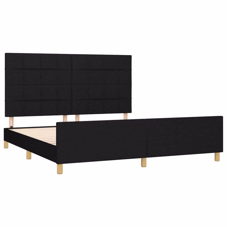 Giroletto senza Materasso Nero 180x200 cm in Tessuto