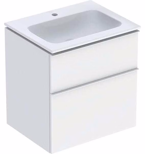 Geberit iCon Set lavabo pour meubles avec meuble sous-lavabo, 2 tiroirs, 60x63x48 cm, 502331, 502.331.01.3, 502.331.01.3