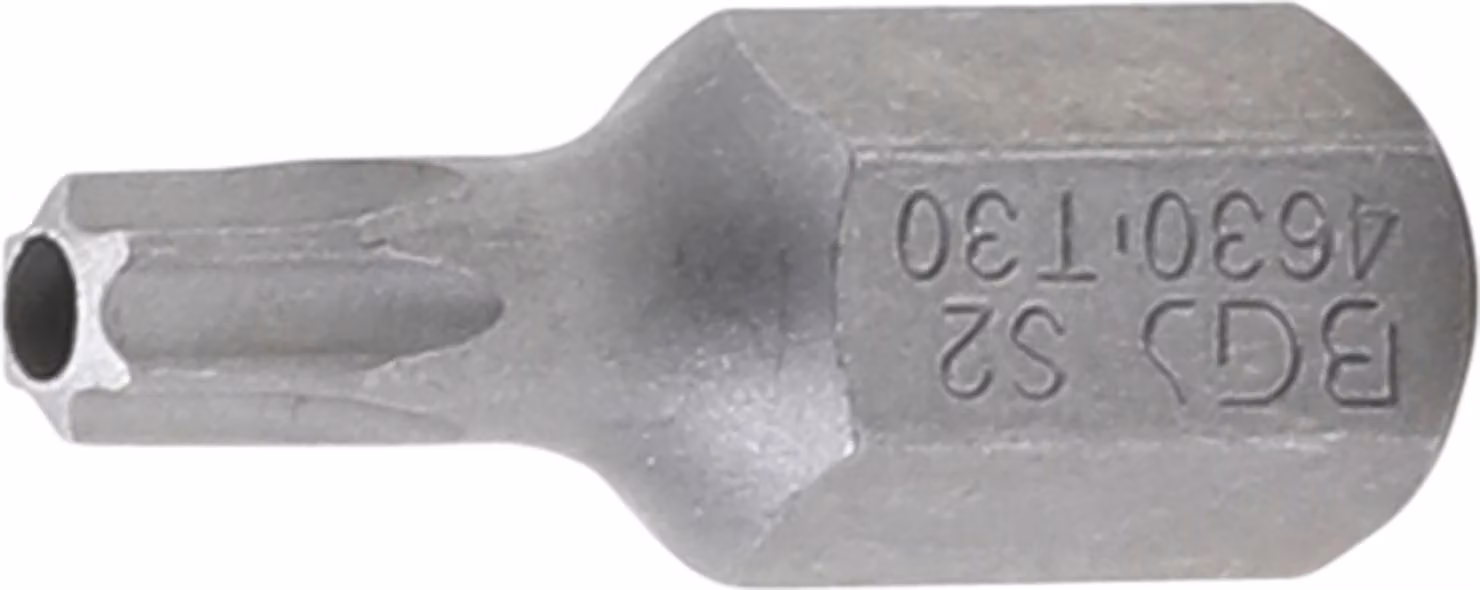 BGS Bit drive esagono esterno 10 mm (3/8") profilo T (per Torx) con foro T30 - 4630