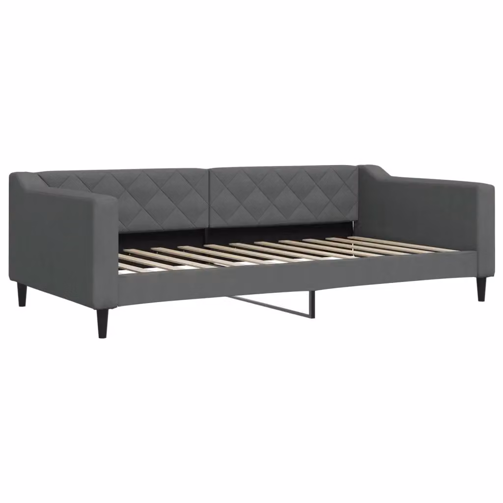 Letto da Giorno Moderno vidaXL Grigio con Struttura Imbottita L: 110 cm, P: 200 cm, H: 67 cm – 2