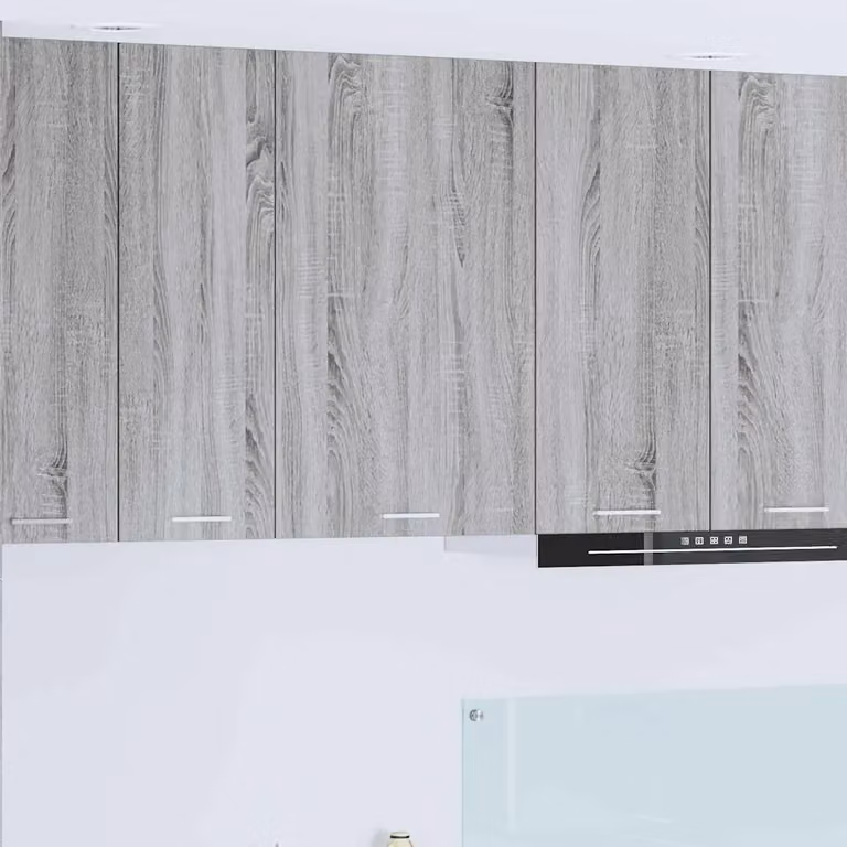 Armadio pensile da cucina moderno vidaXL in MDF, Grigio e Bianco, L: 50 cm, P: 31 cm, H: 80 cm