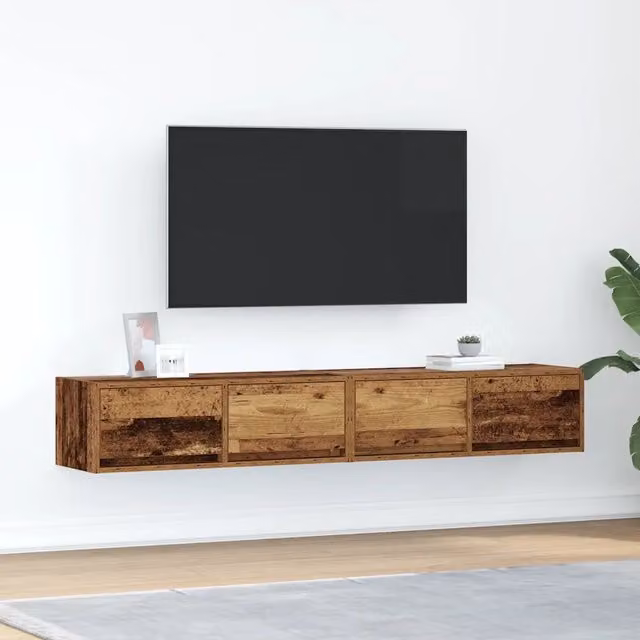 Mobili Porta TV 2 pz-Set di 2 Credenza per TV Legno Antico 80x31x25,5 cm in Truciolato 299325