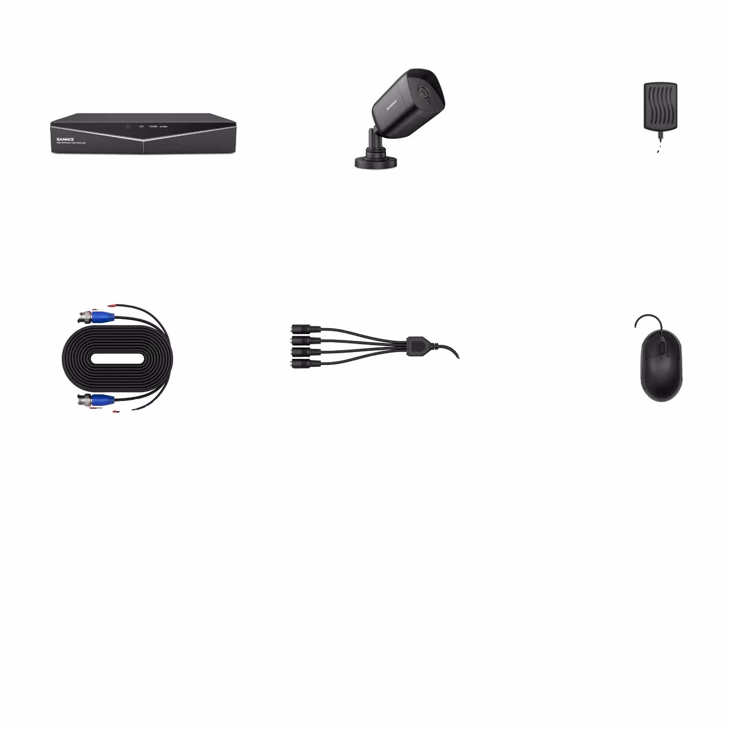 Sistema di telecamere di sorveglianza domestica, DVR 1080N, visione notturna, BIANCO, 2T