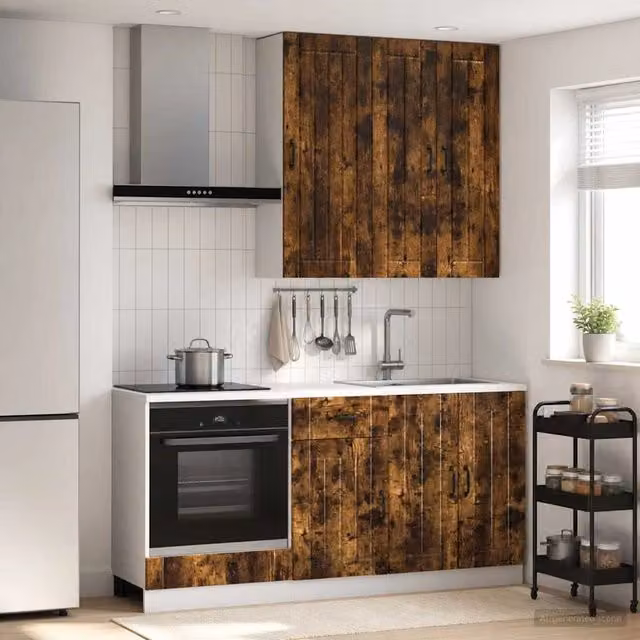 Unità Cucina LUCCA 5 pz Rovere Fumo Legno ingegnerizzato 3438270