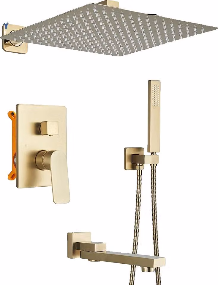 Set rubinetteria doccia, funzioni di flusso a 3 vie, design contemporaneo, parete 12 pollici C1