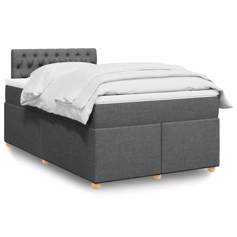 vidaXL Letto Ibrido con Materasso Grigio e Bianco L/P: 120 x 200 cm