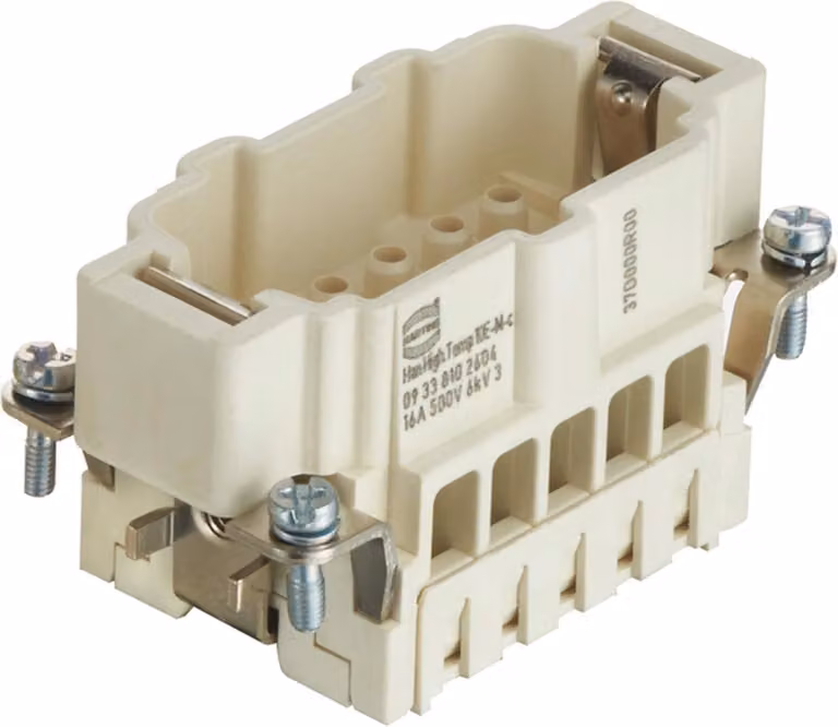 HARTING Han High Temp 10E inserto maschio (M) connettore a crimpare, 10 poli + PE 500 V, 16 A - 1 pezzo