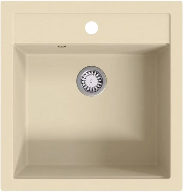 Lavello da Cucina in Granito Vasca Singola Beige CFW8349295