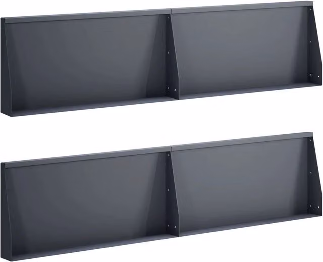 Set di 4 muri di contenimento per aiuole rialzate vidaXL in acciaio color antracite, L: 80 cm, P: 50 cm, H: 12 cm
