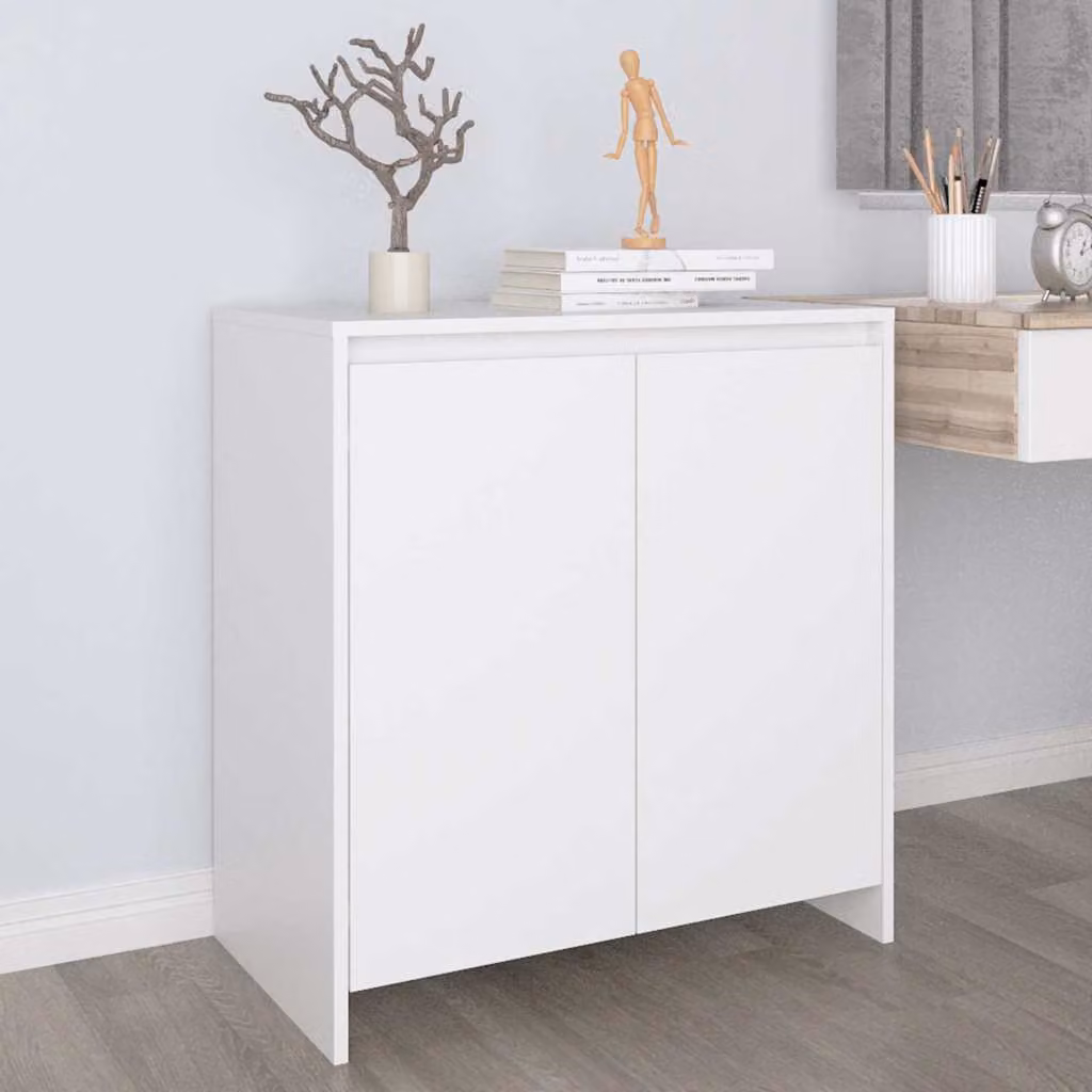 Credenza bianca vidaXL in legno e MDF, stile minimalista, L: 70 cm, P: 41 cm, H: 75 cm
