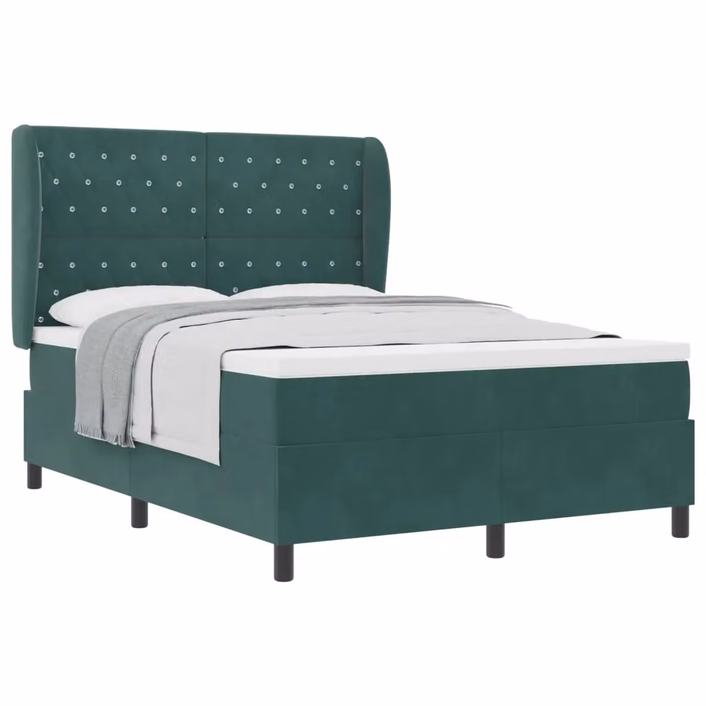 Letto ibrido con testiera in velluto verde vidaXL L: 140 cm, P: 190 cm – 2