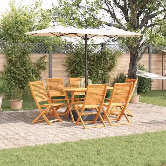 Set da Pranzo per Giardino 7 pz Marrone 3375711