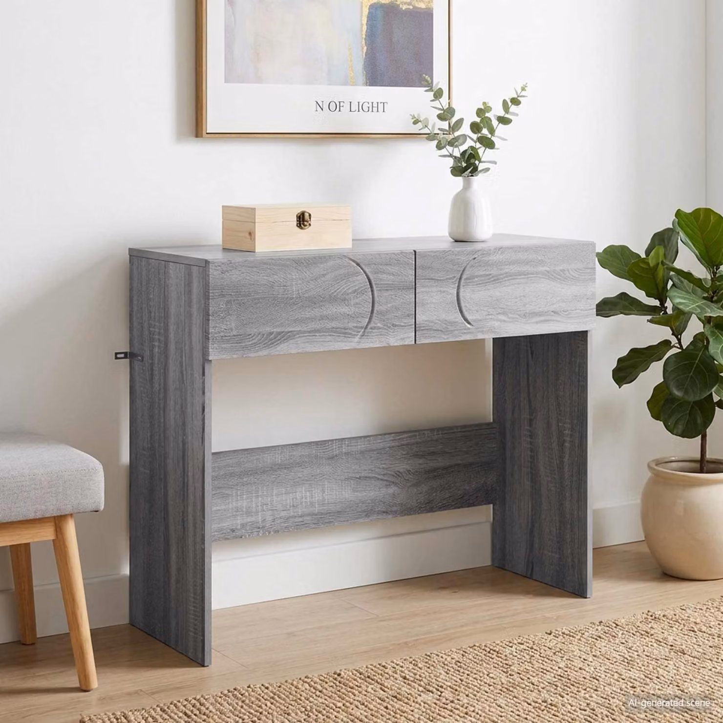 Consolle moderna vidaXL in legno e composito grigio L/P/H: 96,5 x 38 x 75 cm