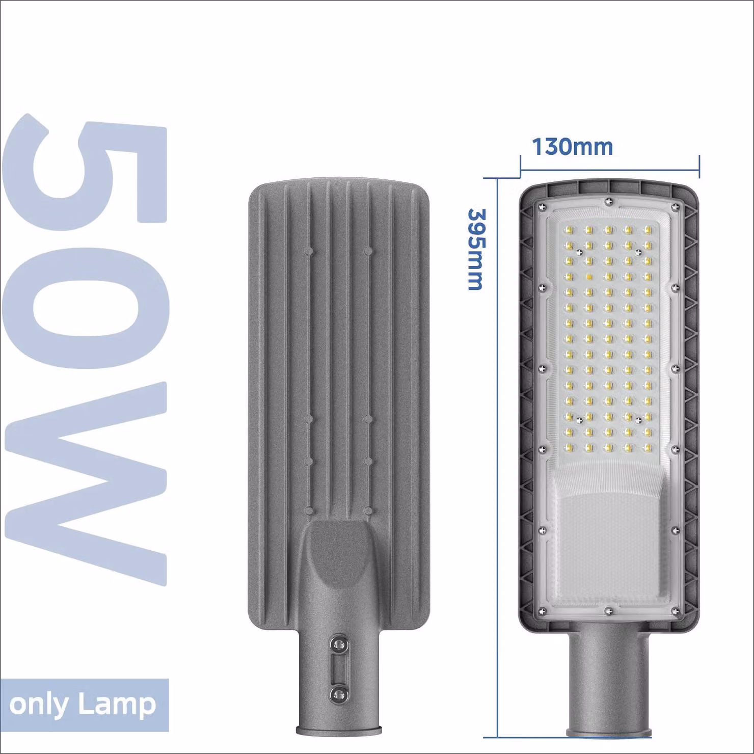 Lampione a LED per esterni - KHPL015 - 50 W - 6500 K - Grado di protezione IP67 - 85–265 V AC - Corpo in alluminio