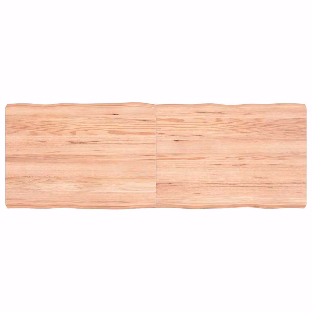 Piano Tavolo in Rovere Marrone Chiaro con Bordo Naturale vivaXL L: 140 cm, P: 50 cm, H: 2-6 cm