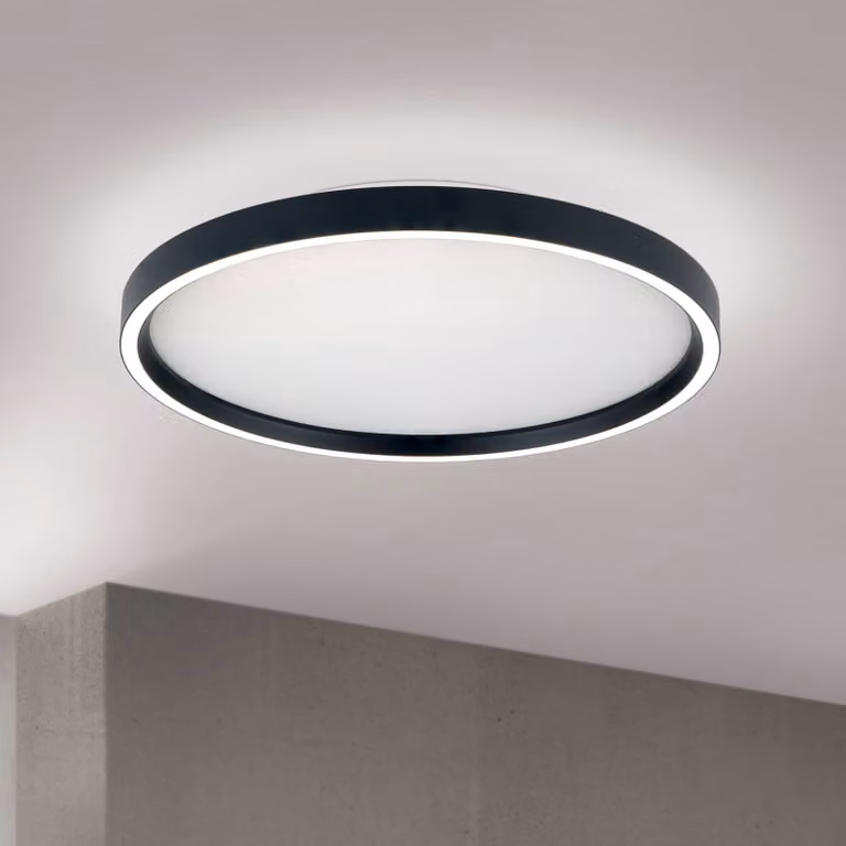 ORION Plafoniera soffitto MASCA, dimmerabile, Nero, Soggiorno / Sala da pranzo, Alluminio, Moderno, Plafoniera