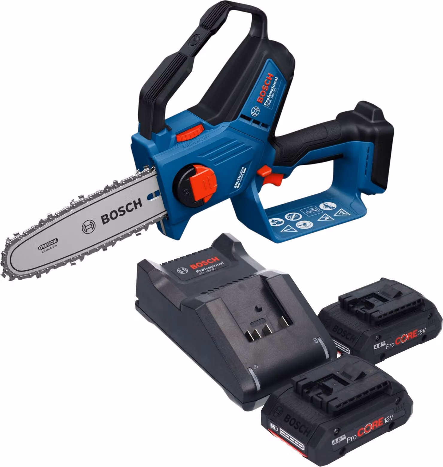 Bosch GKE 18V-20 Professional Sega a batteria 18 V 18 cm + 2x ProCORE Batteria 4,0 Ah + Caricabatteria
