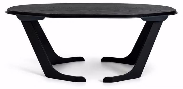 Tavolino da divano moderno, design elegante, nero, in legno e metallo