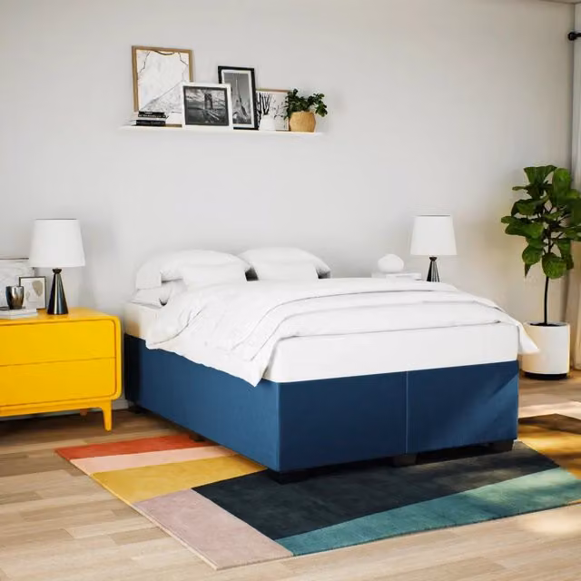 Giroletto senza Materasso-Struttura Letto Blu 160x200 cm in Tessuto 973291