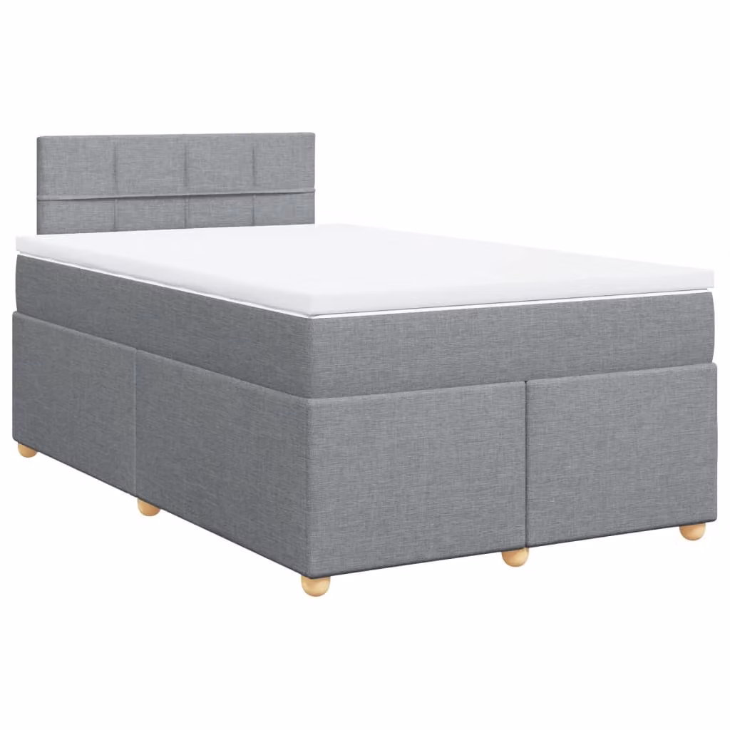 Giroletto a Molle con Materasso Grigio Chiaro 120x200cm Tessuto