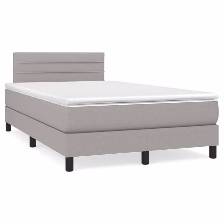 Maison Exclusive - Letto a Molle Materasso e LED Grigio Chiaro 120x190 cm Tessuto
