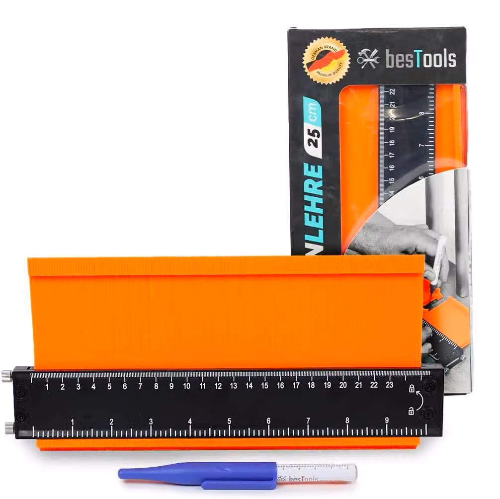 bestTools Calibro per profili 25 cm con fermo Set di calibri per profili