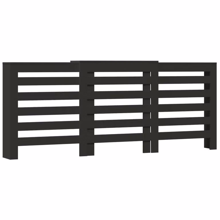 Copertura Termosifone Nera 205x21,5x83,5 cm Legno Multistrato