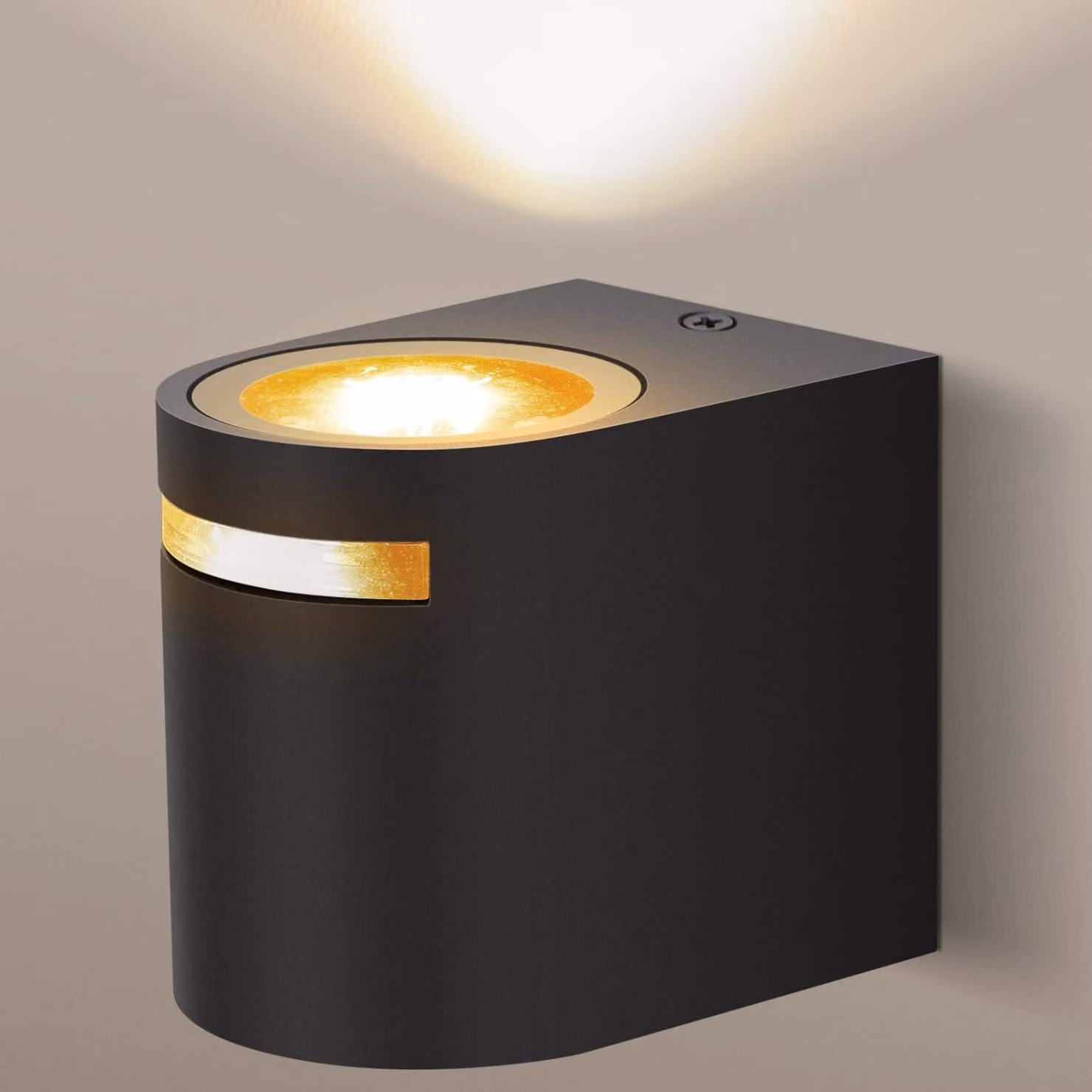 Lampada da parete con attacco GU10, grado di protezione IP54, colore nero, a 1 luce, senza LED