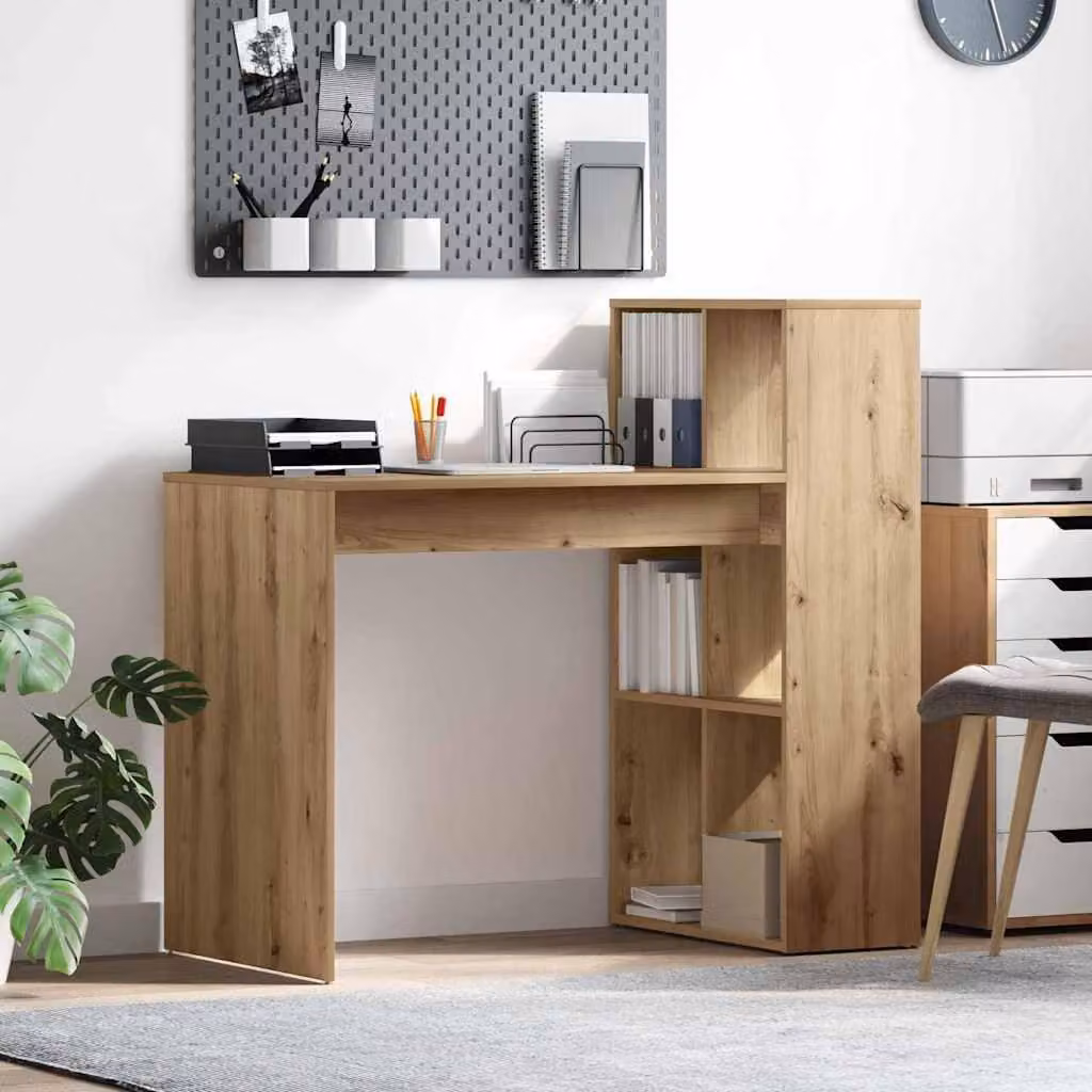 Maison Exclusive - Scrivania in legno composito effetto "Artisan Oak", dimensioni 108 x 55 x 103,5 cm