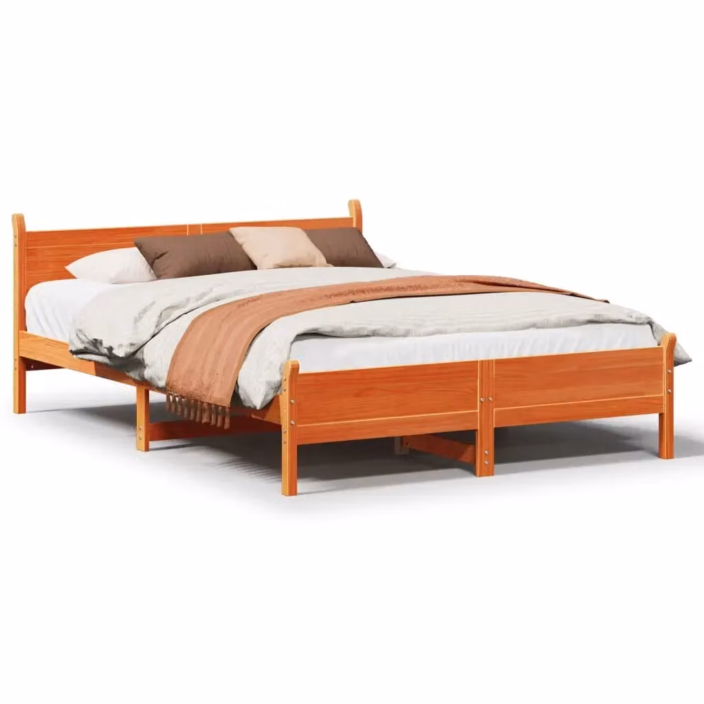 Letto in legno di pino Marrone Cera vidaXL senza materasso L/P: 120 x 190 cm – 2