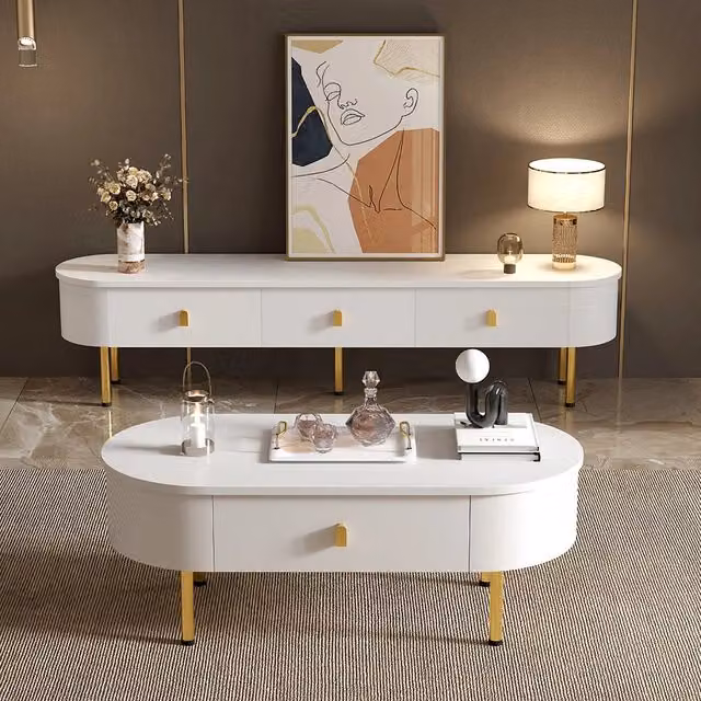 Set salone luxury - Xylo - Mobile TV+tavolino con cassetti