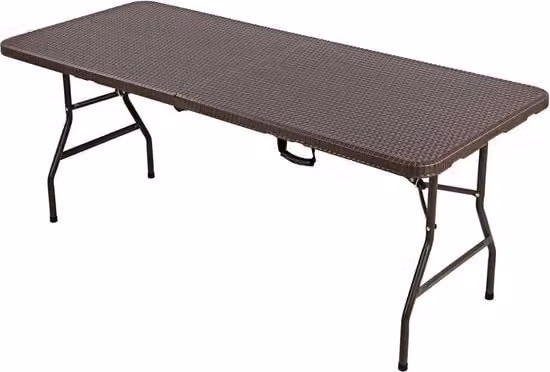 Tavolo pieghevole GUTEC marrone per giardino e picnic con maniglia e struttura in metallo e plastica, portata 150 kg