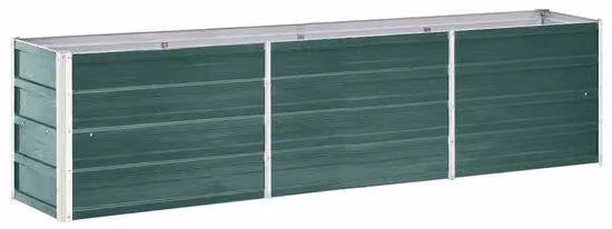 Cassetta da soffitta - 240 x 40 x 45 cm - Acciaio zincato - Verde - Cassetta da coltivazione resistente con fondo aperto - Resistente alle intemperie e alla corrosione