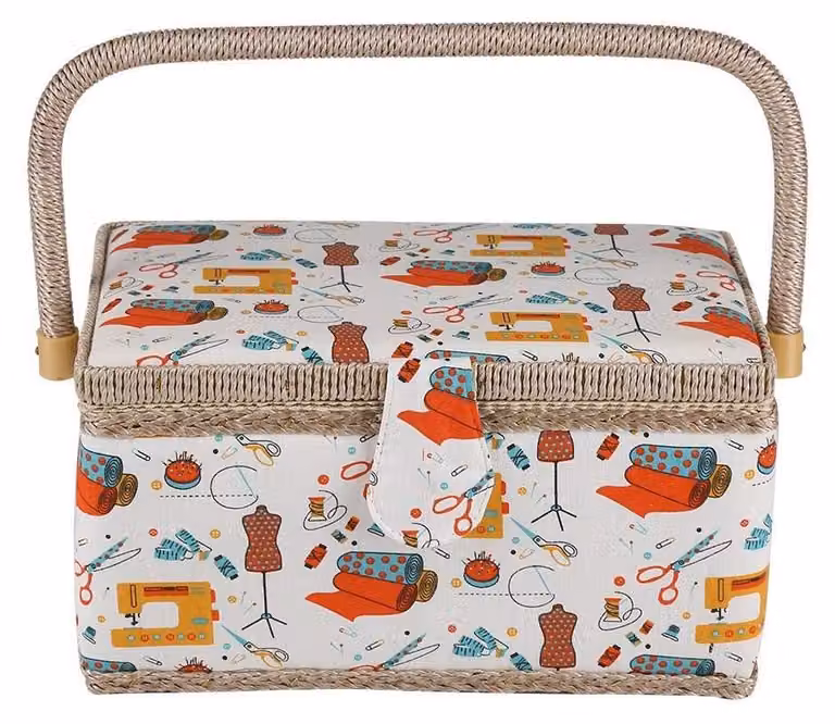 Contenitore 27,8 x 18 x 14,5 cm - Contenitore con coperchio - Contenitore con scomparti - Organizzatore per abbigliamento - Scatola decorativa - Per la casa e per i viaggi - Accessori per cucito
