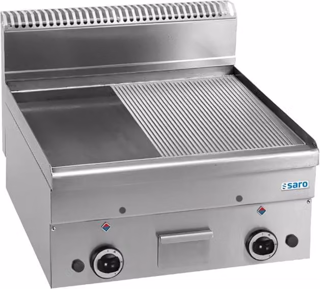 Piastra per griglia a gas SARO, liscia e scanalata, 1000x600, GFT66LR