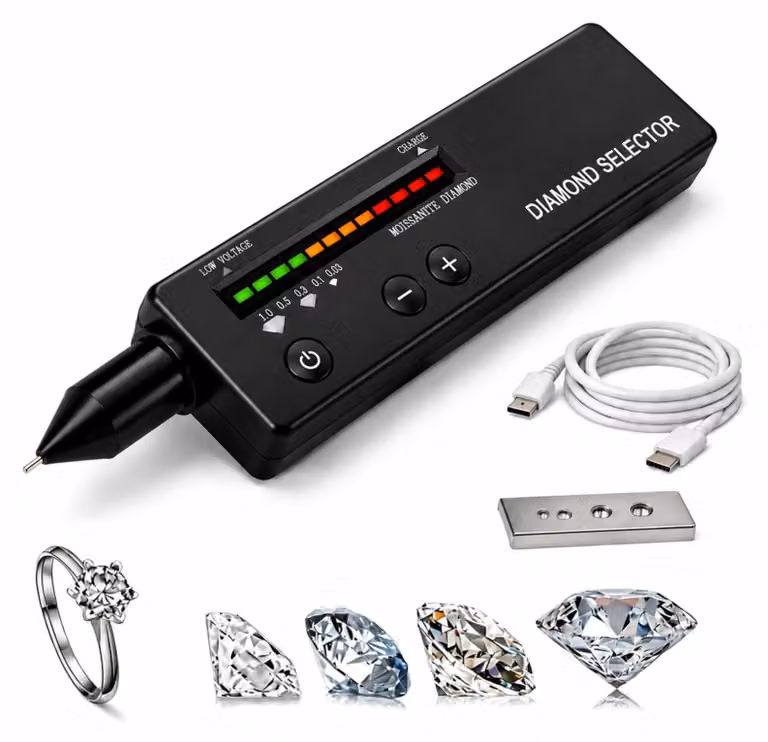 Tester per diamanti con misurazione della conducibilità termica, ricaricabile, colore nero