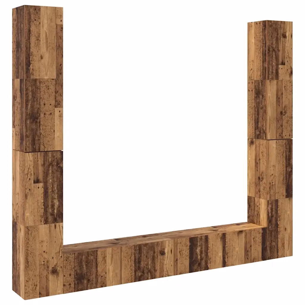 Set di mobili TV a parete da 6 pezzi vidaXL in legno e MDF color marrone stile moderno – 2