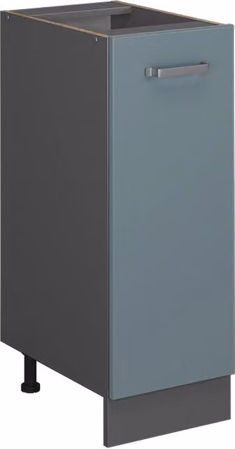Armadio dispensa da cucina alto R-Line Vicco, colore Antracite e Blu, con ante a battente e ripiani interni, Larghezza: 30 cm, Altezza: 81.6 cm, Profondità: 46 cm
