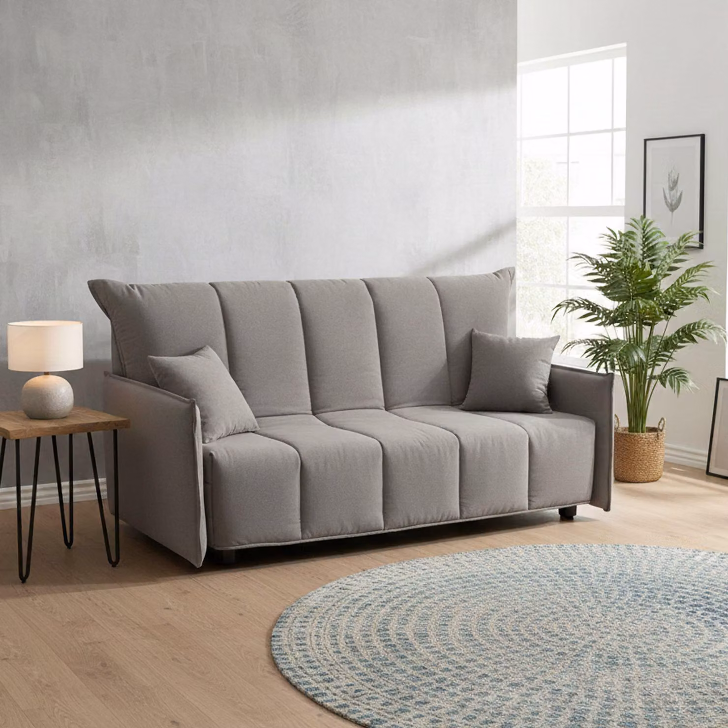 Talamo Italia Divano Letto 3 Posti Ardis 90x190 cm Nero, Sfoderabile Rete Letto Elettrosaldata, Materasso Indeformabile  Italy