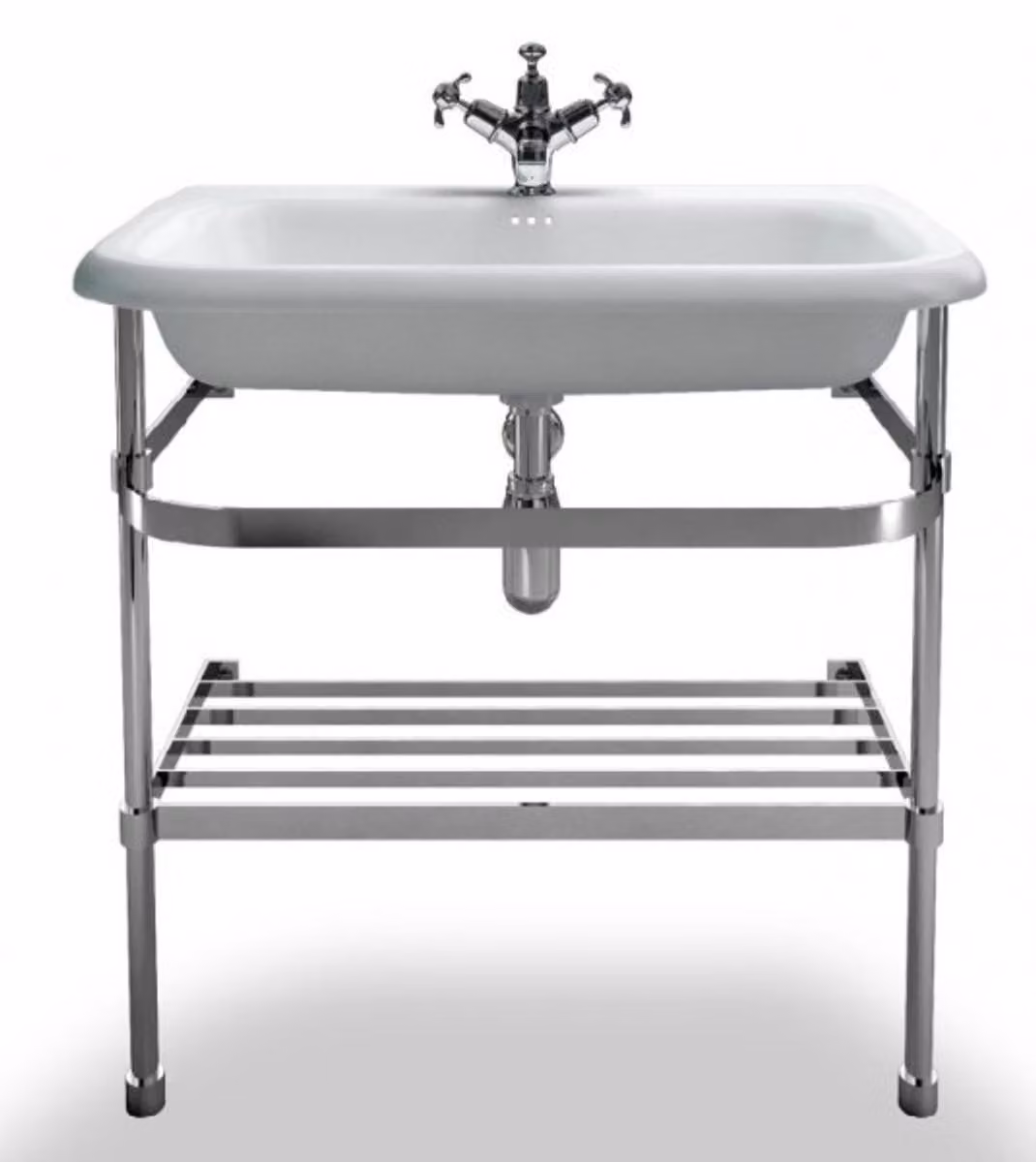 Casa Padrino Lavabo con piedistallo in pietra naturale bianco / acciaio inox L 75cm - Lavabo in stile Art Déco barocco antico