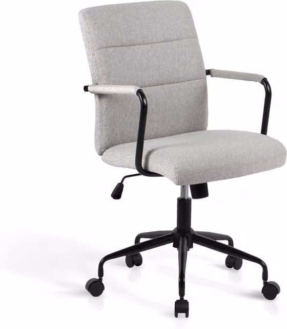 Sedia studio Hispanohogar regolabile in altezza tessuto grigio 99x64x70