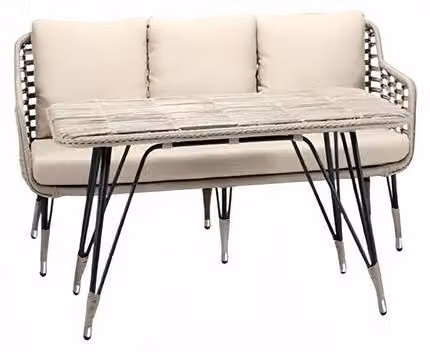 Sofa 3 Sitzer Couchtisch Sofas Dreisitzer Luxus Gartenmöbel Garnitur Modern 2tlg