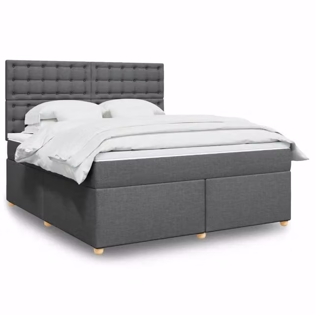 Letto Ibrido con Giroletto a Molle e Materasso vidaXL Grigio e Bianco L/P: 180 x 200 cm