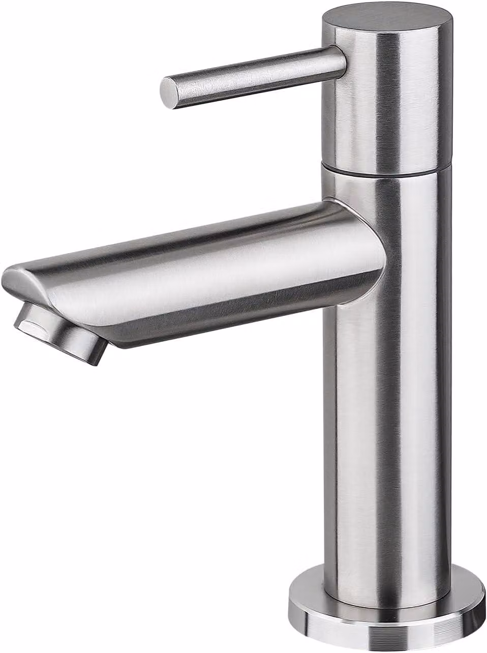 Rubinetto per acqua fredda - Miscelatore monocomando per lavabo, ideale per bagni per ospiti - Acciaio inossidabile - Grigio