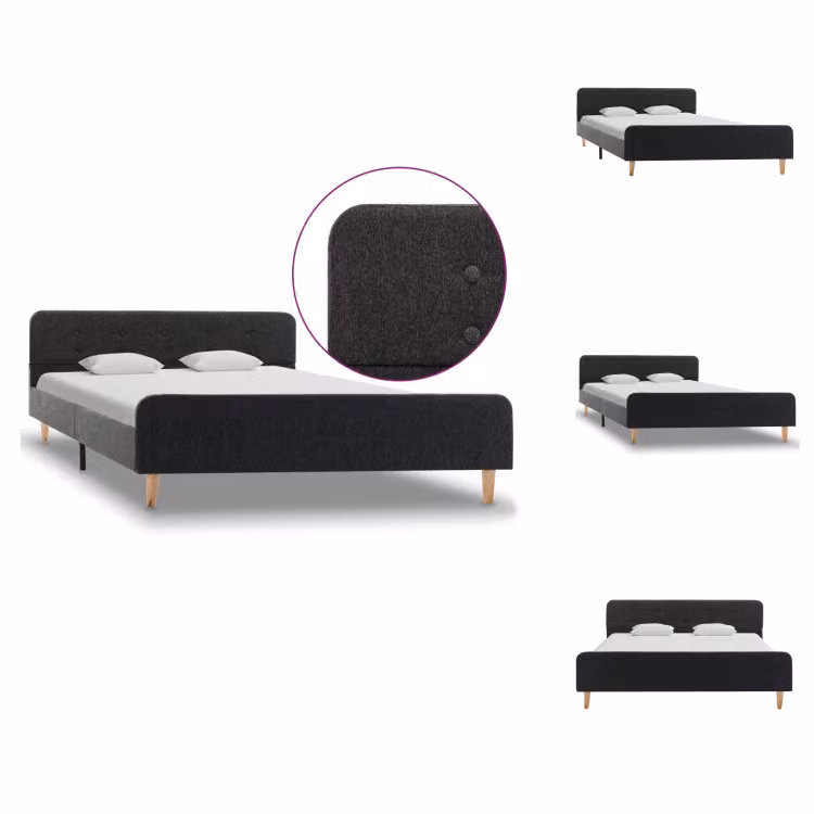 vidaXL Struttura letto in iuta grigio scuro 160x200 cm - Letti e strutture letto